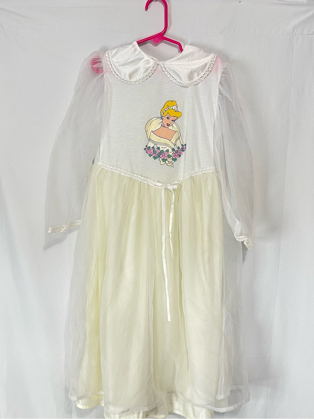Vintage Disney Store Cinderella girls white cream night gown dress size 5/6